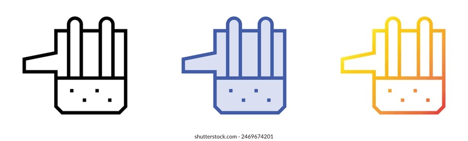 icono de horno de arco eléctrico. Diseño de estilo de relleno lineal, azul y degradado aislado sobre fondo blanco