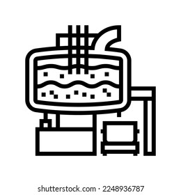 electric arc furnace steel production line icon vector. electric arc furnace steel production sign. isolated contour symbol black illustration