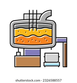 vector de icono de color de producción de acero de horno de arco eléctrico. señal de producción de acero de horno de arco eléctrico. ilustración de símbolo aislado