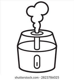 Electric Aroma Essential Oil Diffuser Mist Humidifier Vaporizer Home Vector Line Art Page For Coloring Book