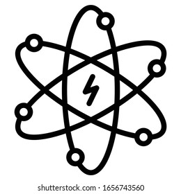 Diseño del icono del vector de la señal eléctrica, ciencias de la energía nuclear en fondo blanco