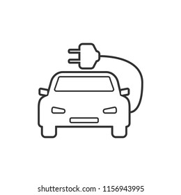 Electric auto icon. Flat design. Vector illustration.