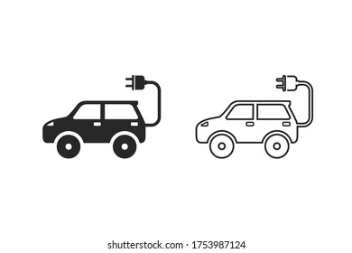 Conjunto de iconos eléctricos automáticos. Diseño plano. Ilustración del vector