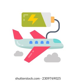 Icono de Aviación Eléctrica en vector. Ilustración