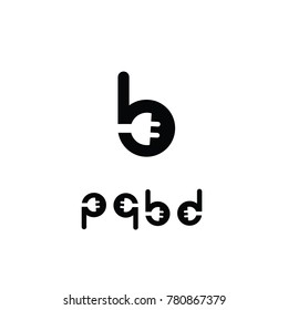 electric b font logo flat vector template