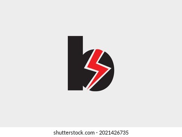 plantilla de logotipo de letra b eléctrica