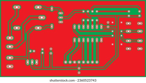 Electric background. Vector pcb pattern. 
Printed circuit board of an electronic 
device with
conductors and contact pads placed on it. 
Engineering drawing
