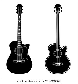 Electric and bass acoustic guitars