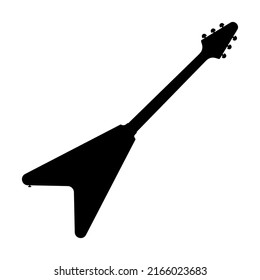 Electric Bass Guitar Icon Black Silhouette Stock Vector (Royalty Free ...