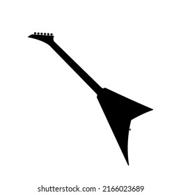 Electric bass guitar icon. Black silhouette of guitar. Music instrument icon isolated. Vector illustration.