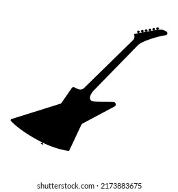 Electric bass guitar icon. Black silhouette of guitar. Music instrument icon isolated. Vector illustration.