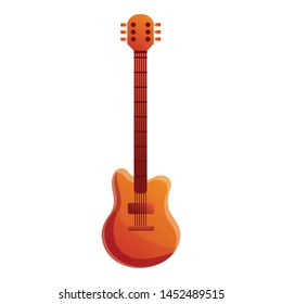 Electric bass guitar icon. Cartoon of electric bass guitar vector icon for web design isolated on white background