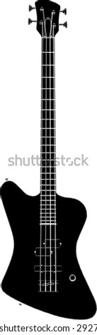 Electric Bass Guitar Vector 03