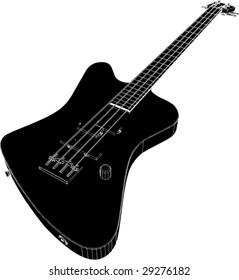 Electric Bass Guitar Vector 04