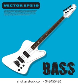 Electric bass guitar vector illustrations.