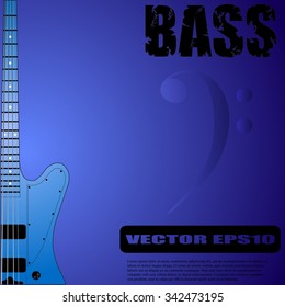 Electric bass guitar vector illustrations. EPS10