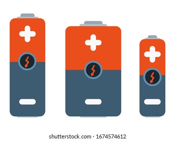 electric batteries for electronics flat style. vector stock illustration