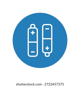 Icono de celdas de batería eléctrica que representa el almacenamiento de energía y la fuente de alimentación portátil
