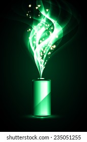 electric battery energy, vector illustration 