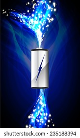 electric battery energy, vector illustration 