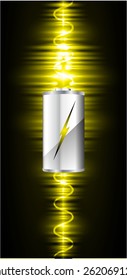 electric battery energy, vector illustration, dark yellow Light Abstract Technology background for computer graphic website internet. wave. silver