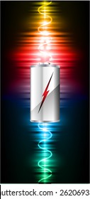 electric battery energy, vector illustration, dark colorful Light Abstract Technology background for computer graphic website internet. wave. silver