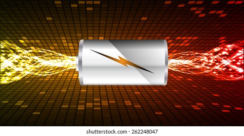 electric battery energy, vector illustration, dark pink orange Light Abstract Technology background for computer graphic website internet. wave. silver