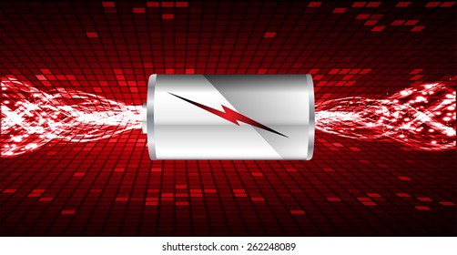 electric battery energy, vector illustration, dark red Light Abstract Technology background for computer graphic website internet. wave. silver