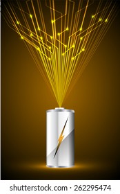 electric battery energy, vector illustration, dark orange Light Abstract Technology background for computer graphic website internet. wave. silver. circuit