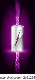 electric battery energy, vector illustration, dark purple Light Abstract Technology background for computer graphic website internet. wave. silver