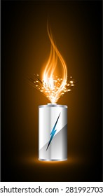 electric battery energy, vector illustration, dark orange Light Abstract Technology background for computer graphic website internet. wave. silver.fire.ray.scintillate, spark,sparkle.aura.flame.flame.