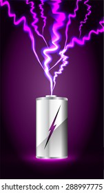 electric battery energy, vector illustration, dark purple Light Abstract Technology background for computer graphic website internet. wave. silver. circuit. spark. bolt. thunderbolt. thunder