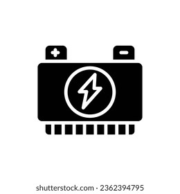 Electric Battery Filled Icon Vector Illustration 