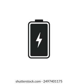 Elektrische Batterie voll aufgeladen Vektorsymbol, Telefon Batterieanzeige, Stromanzeige, Batterie voll, Energie, Aufladung, Status, alkalische Batterie, flaches Symbol