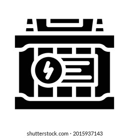 electric battery glyph icon vector. electric battery sign. isolated contour symbol black illustration