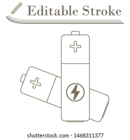 Symbol für elektrische Batterie. Bearbeitbar Stroke Simple Design. Vektorgrafik.