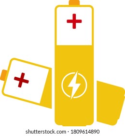 Electric Battery Icon. Flat Color Design. Vector Illustration.