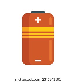 Electric battery icon flat vector. Phone energy. Power accumulator isolated