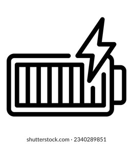 Electric battery icon outline vector. Energy level. Phone power