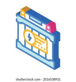 electric battery isometric icon vector. electric battery sign. isolated symbol illustration