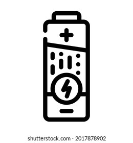 vector de icono de línea de batería eléctrica. señal de batería eléctrica. símbolo de contorno aislado ilustración negra