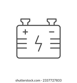 Electric battery line outline icon