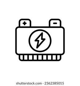 Electric Battery Outline Icon Vector Illustration 