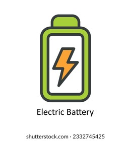 Electric Battery Vector Fill outline Icon Design illustration. Nature and ecology Symbol on White background EPS 10 File