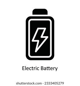 Electric Battery Vector  solid Icon Design illustration. Nature and ecology Symbol on White background EPS 10 File