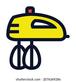 Electric Beater. Simple Vector Color Icon.