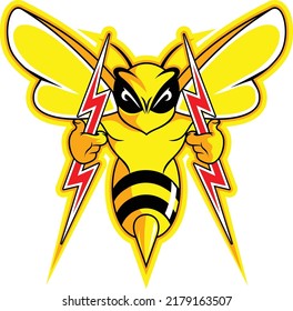 Electric Bee Vector Design for Logo or Icon