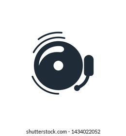 Electric bell. Call Vector icon, white background.