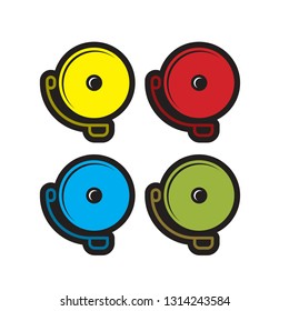 electric bell icon color variations isolated on white vector drawing