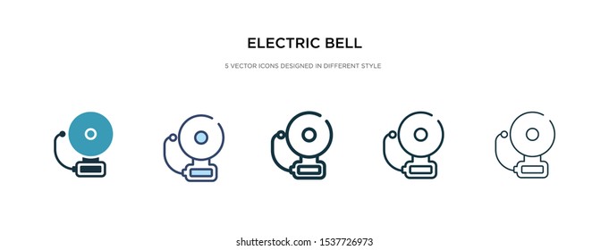 electric bell icon in different style vector illustration. two colored and black electric bell vector icons designed in filled, outline, line and stroke style can be used for web, mobile, ui